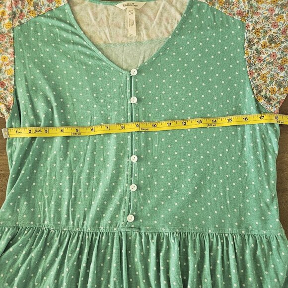Matilda Jane Dream Chasers Free To Be Top Floral Green Polka Dot Womens L Button - Picture 8 of 9